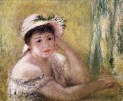 Pierre Renoir Woman with a Straw Hat painting